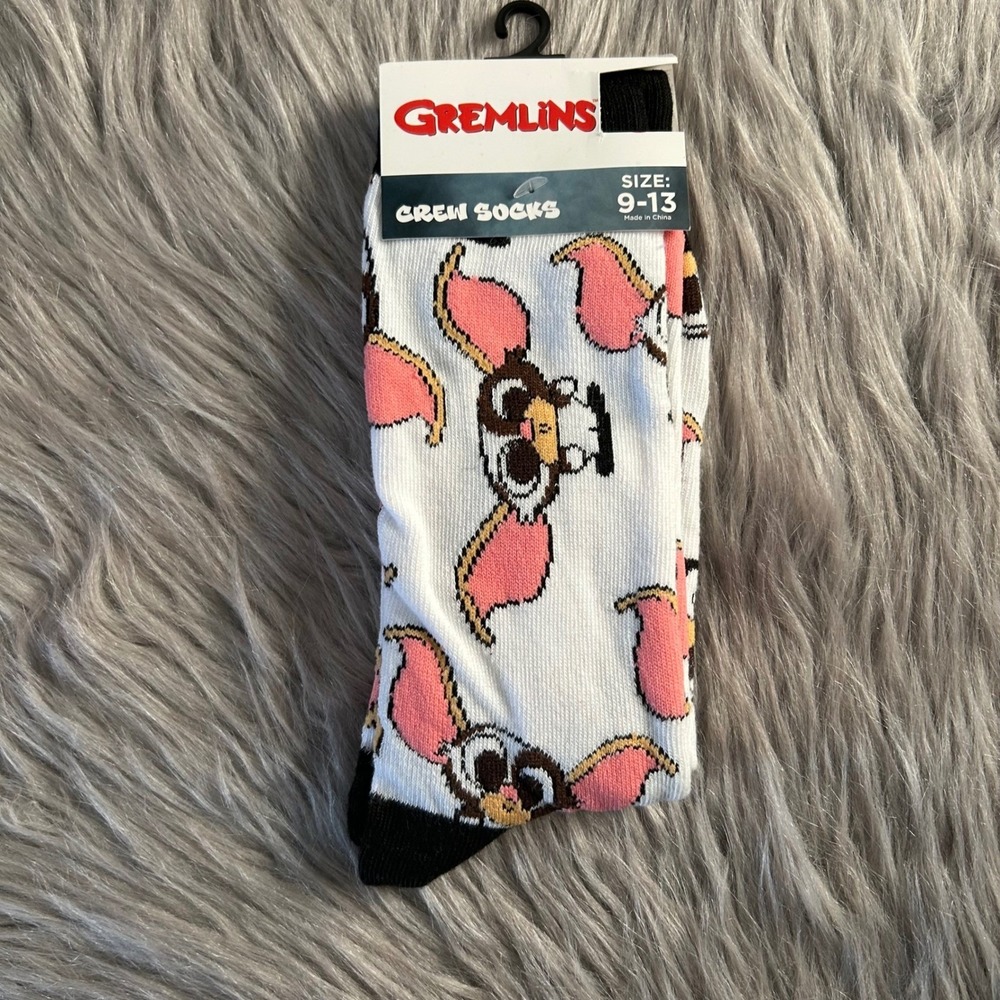 Gremlins Crew Socks‎ Size 9-13 White One Pair